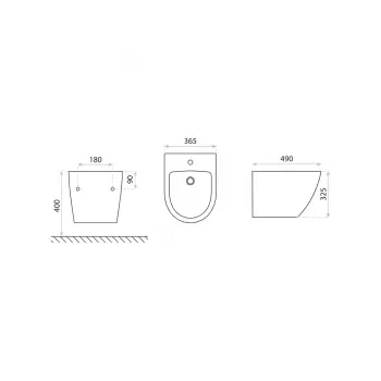 Bidet wiszący Lavita Sofi Gold Line